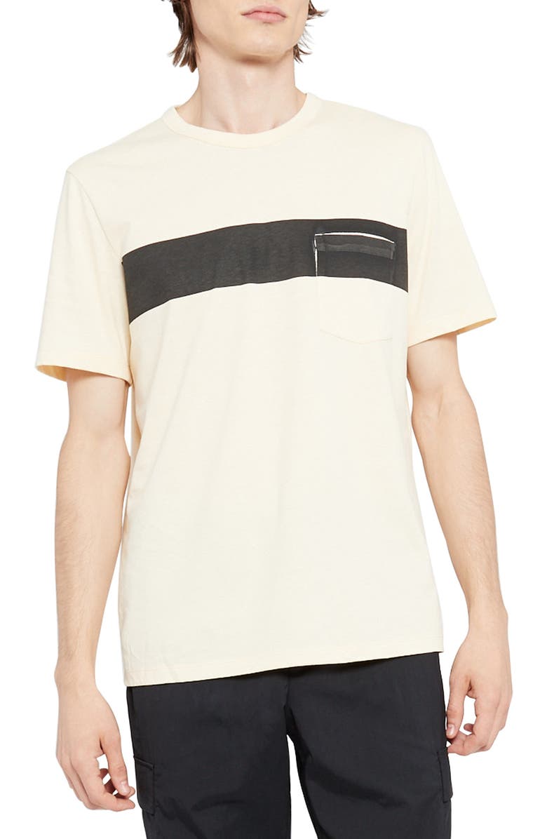 Theory Essential Bar Stripe Pocket T-Shirt, Main, color, 