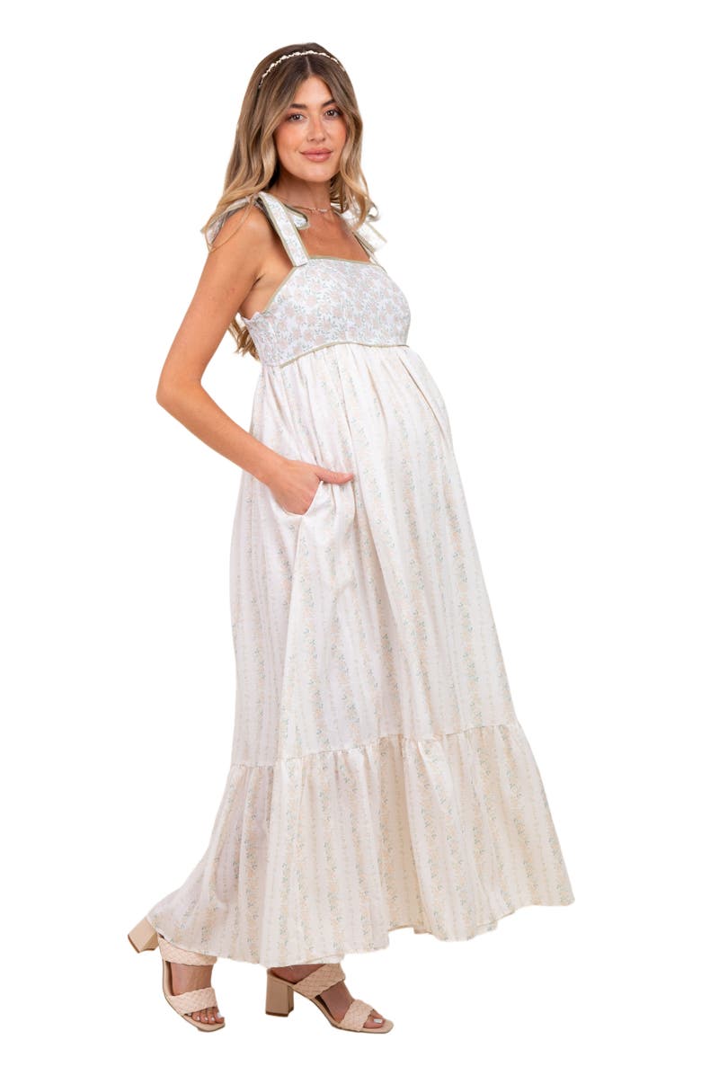 PinkBlush Floral Cotton Dress, Alternate, color, Peach