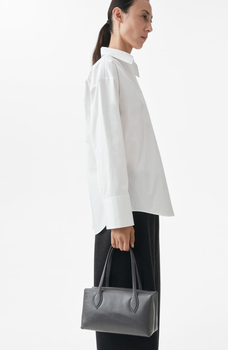 MANGO Selection Oversize Organic Cotton Poplin Button-Up Shirt, Alternate, color, White