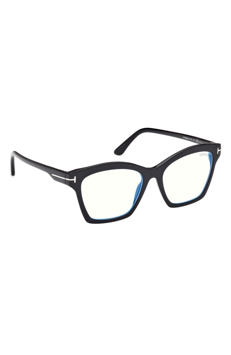 TOM FORD 53mm Square Blue Light Blocking Optical Glasses, Alternate, color, 