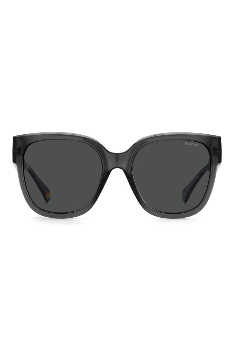 55mm Polarized Square Sunglasses, Main, color, GREY / GRAY POLARIZED