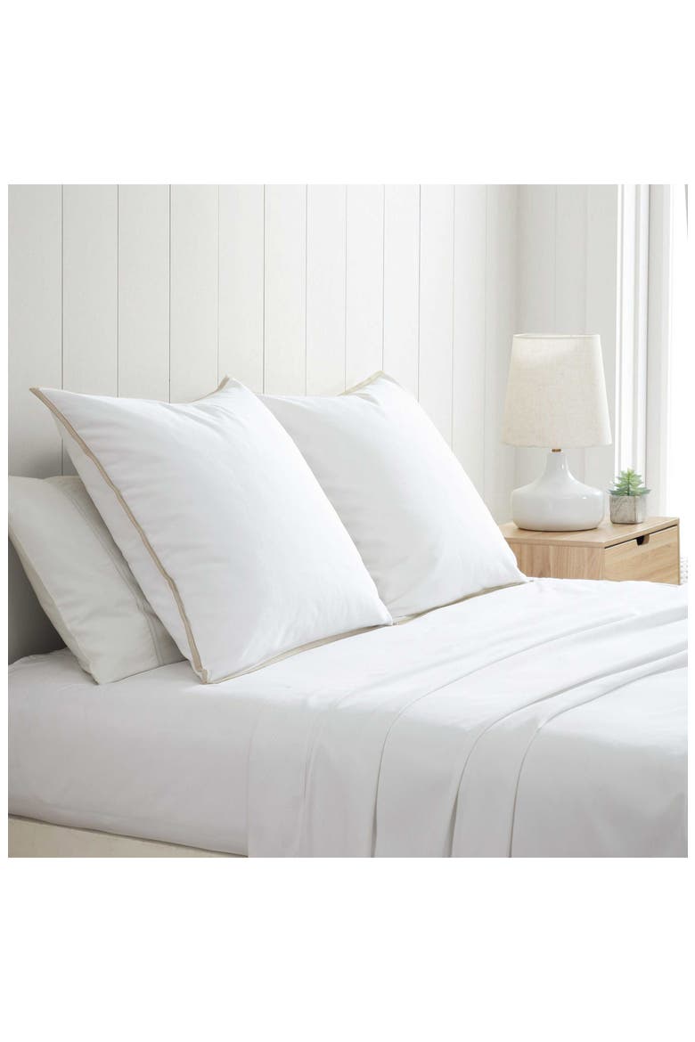 Basic Canvas Set of 2 European Shams, Alternate, color, WHITE