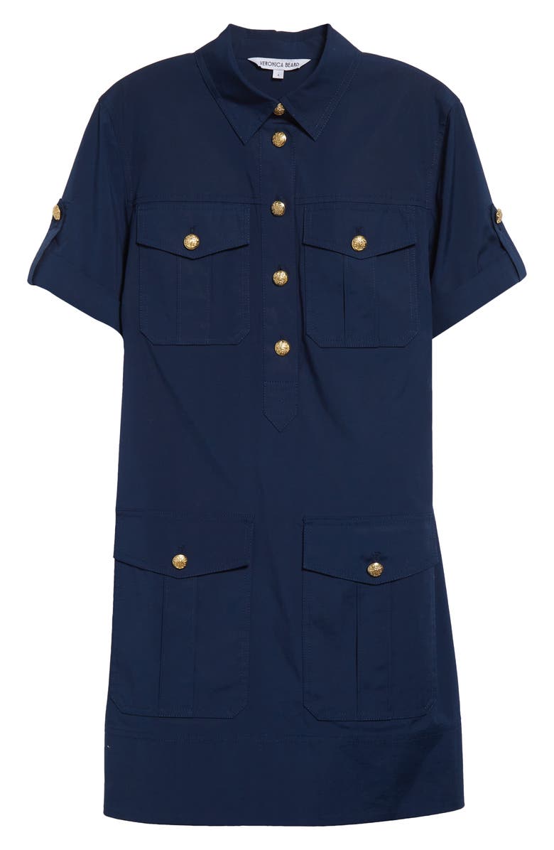 Veronica Beard Lucca Stretch Cotton Minidress, Alternate, color, Navy