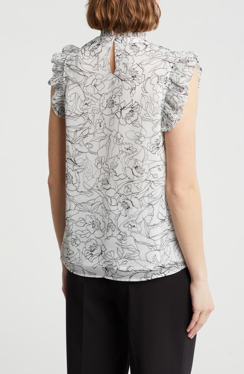 T Tahari Ruffle Cap Sleeve Top, Alternate, color,