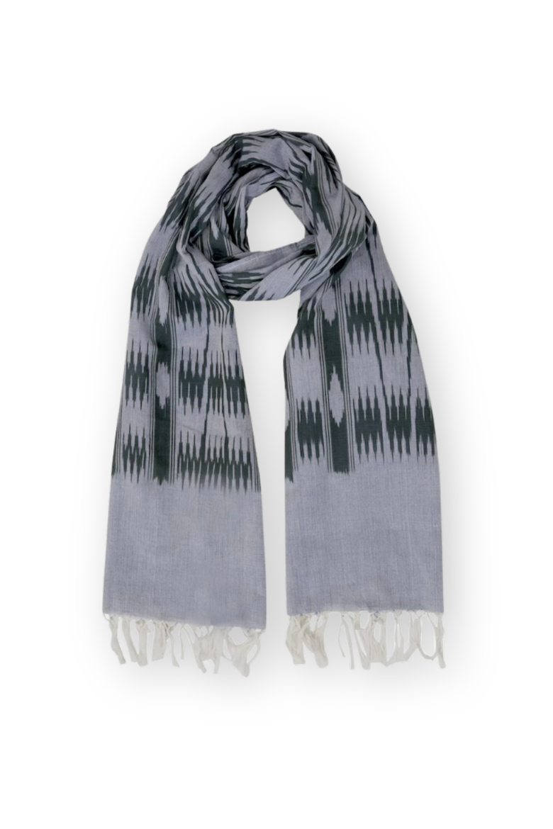 Light Blue & Olive Banded Stripes Scarf, Main, color, Blue