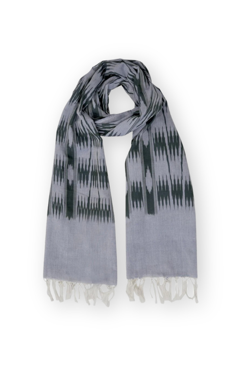 Light Blue & Olive Banded Stripes Scarf