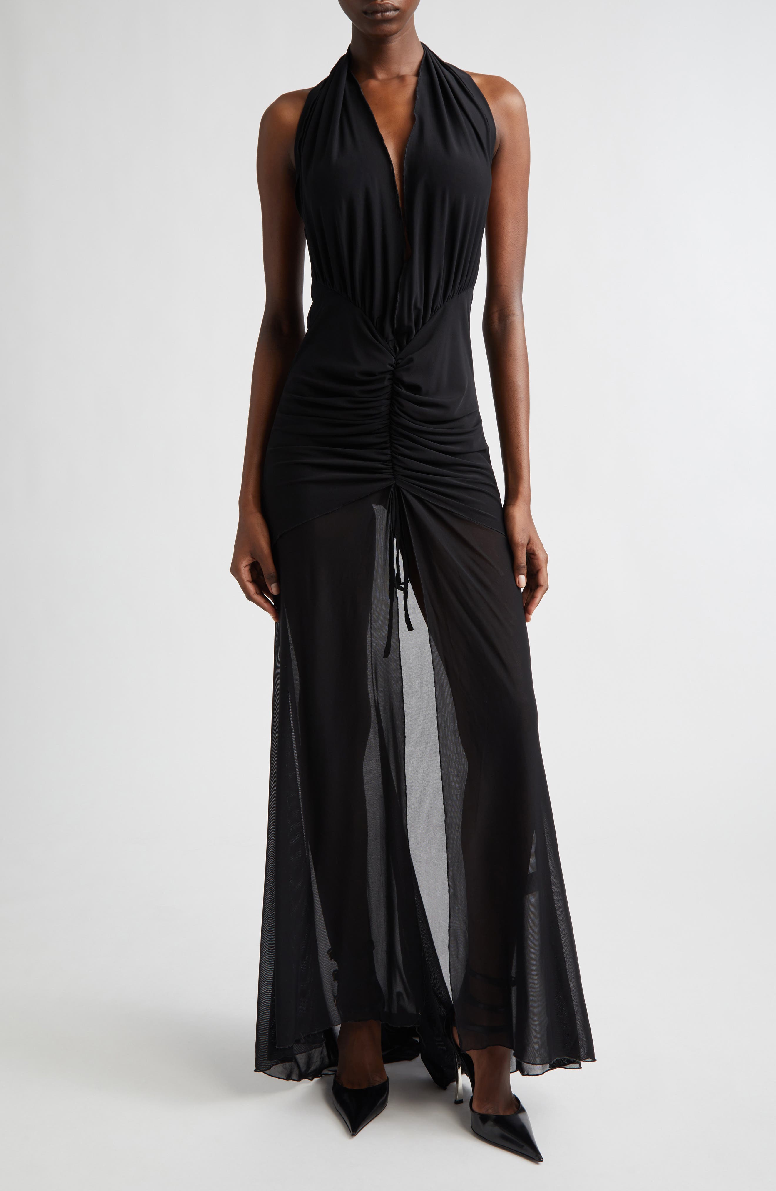 Stretch Mesh Halter Dress