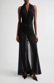 KIM SHUI Stretch Mesh Halter Dress