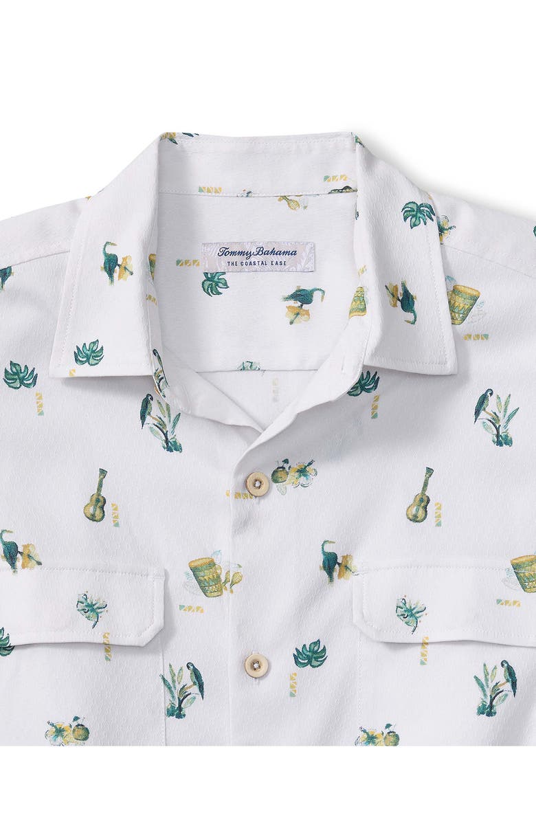 Tommy Bahama Coastal Ease Petite Tropics IslandZone<sup>®</sup> Short Sleeve Button-Up Shirt, Alternate, color, White