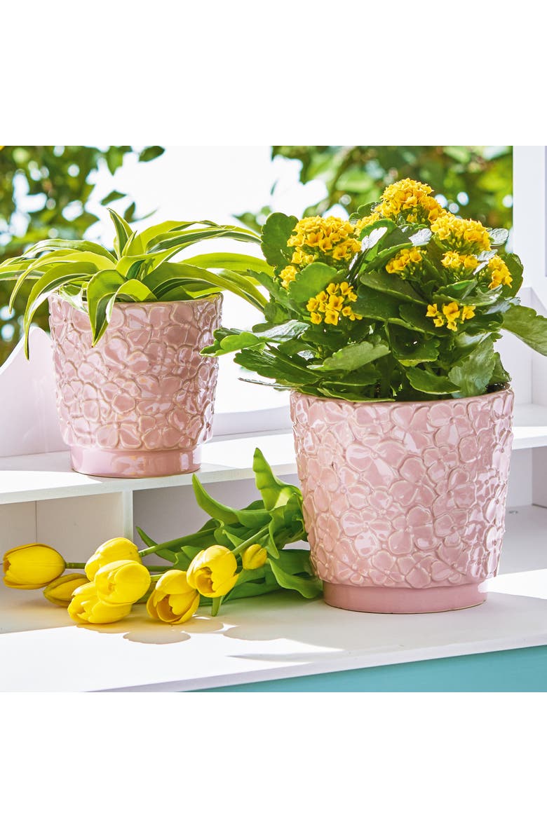 tag Blossom Planter Large Pink Pink Stoneware Spring, Alternate, color, Pink