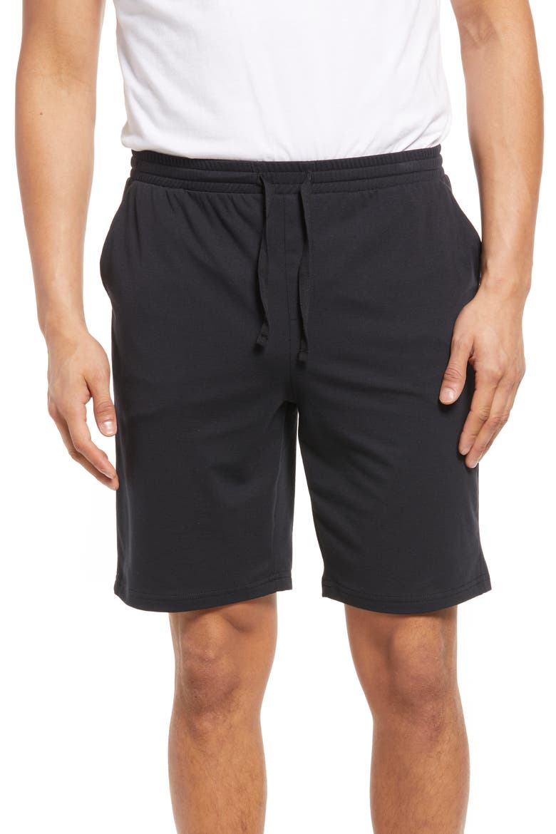 Stretch Knit Lounge Shorts, Main, color, BLACK CAVIAR