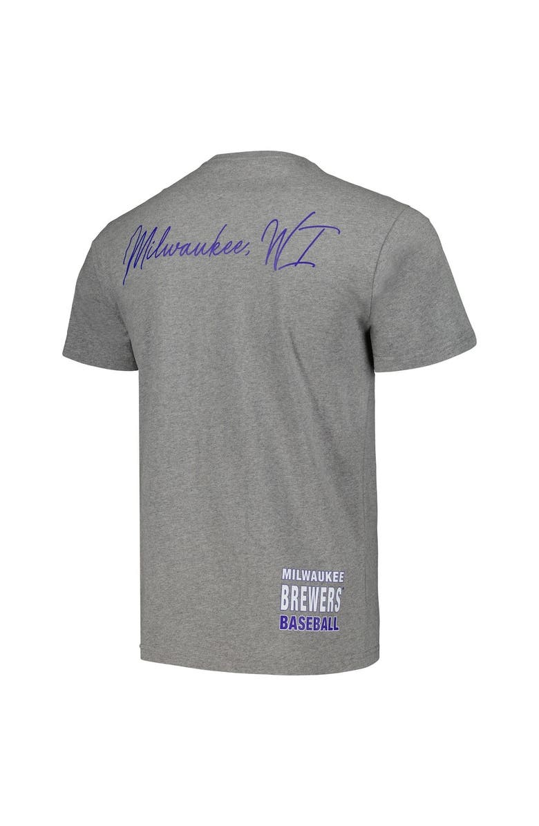Mitchell & Ness Men's Mitchell & Ness Heather Gray Milwaukee Brewers Cooperstown Collection City Collection T-Shirt, Alternate, color, Heather Gray