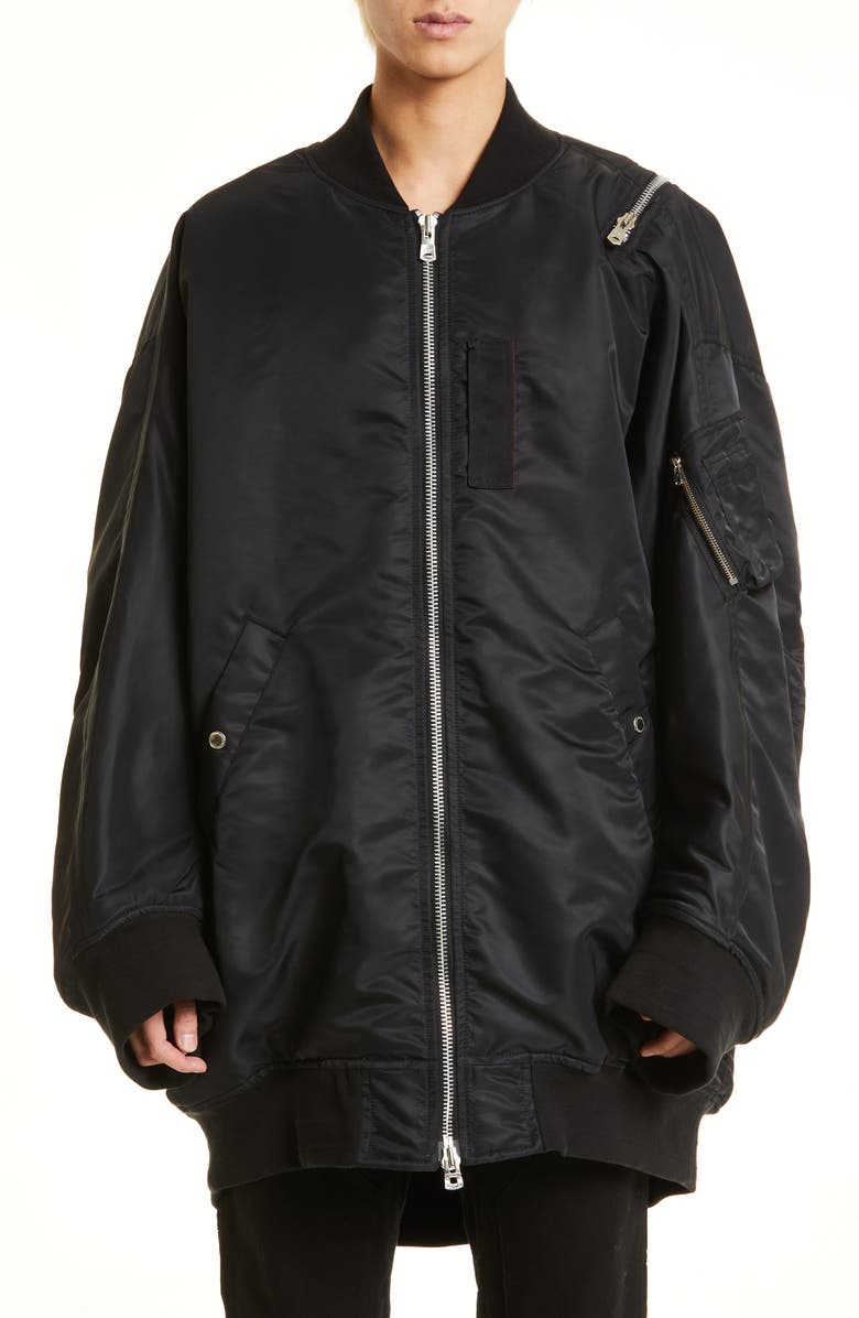 TAKAHIROMIYASHITA TheSoloist. Double Zip Detail Nylon Balloon Bomber Jacket, Main, color, 