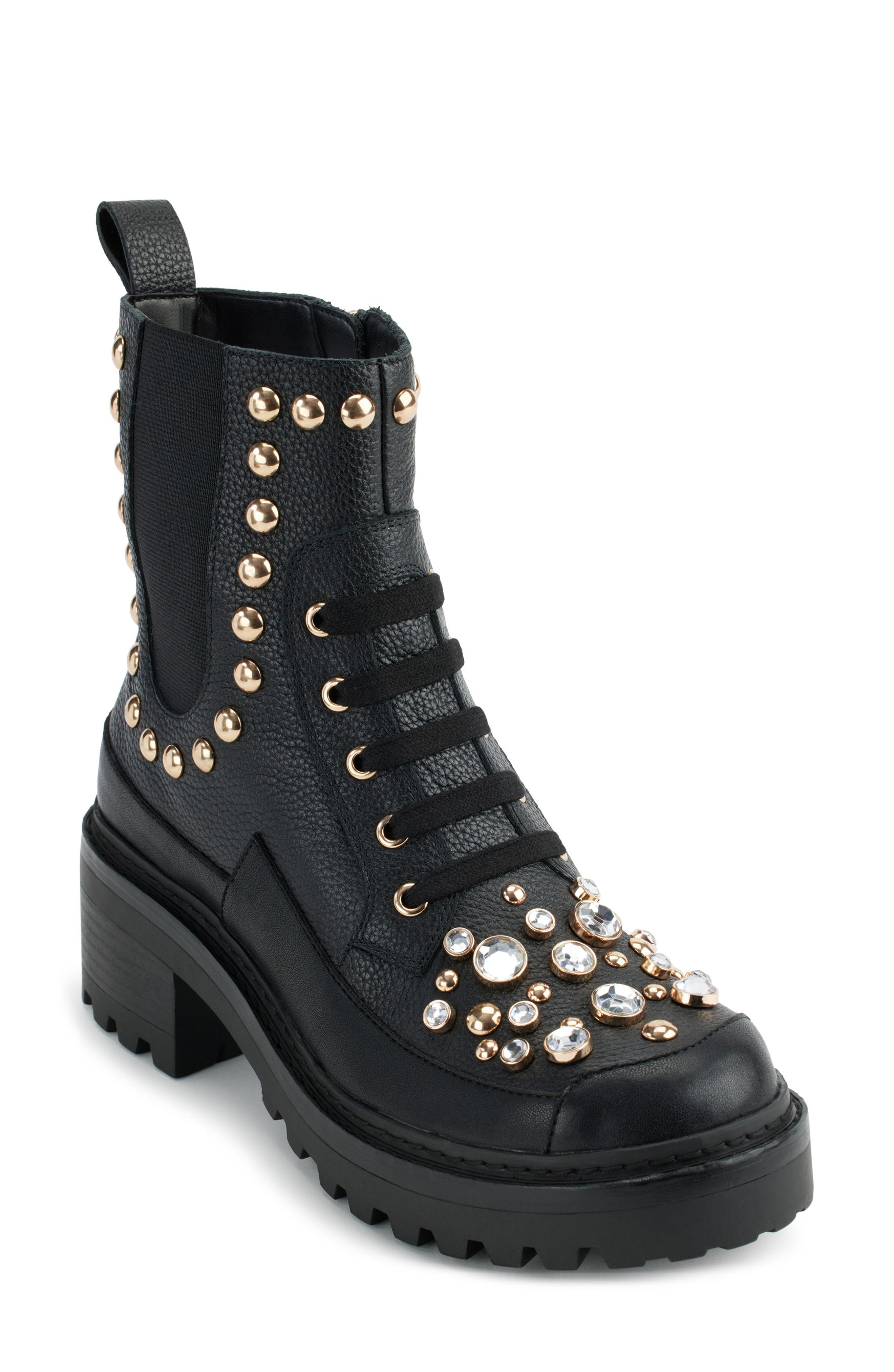 KARL LAGERFELD PARIS Breck Studded Bootie, Main, color, 