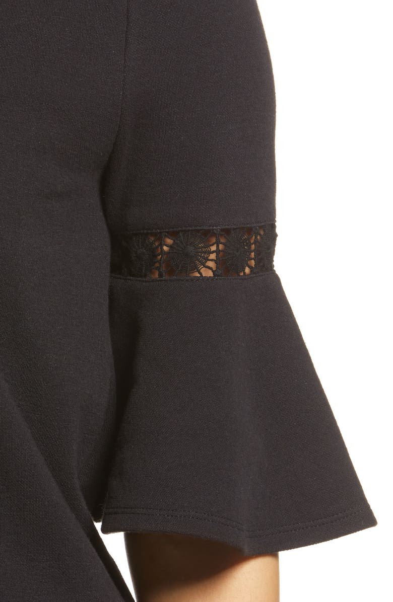 Everleigh Lace Accent Bell Sleeve Cotton Blend Knit Top, Alternate, color, 