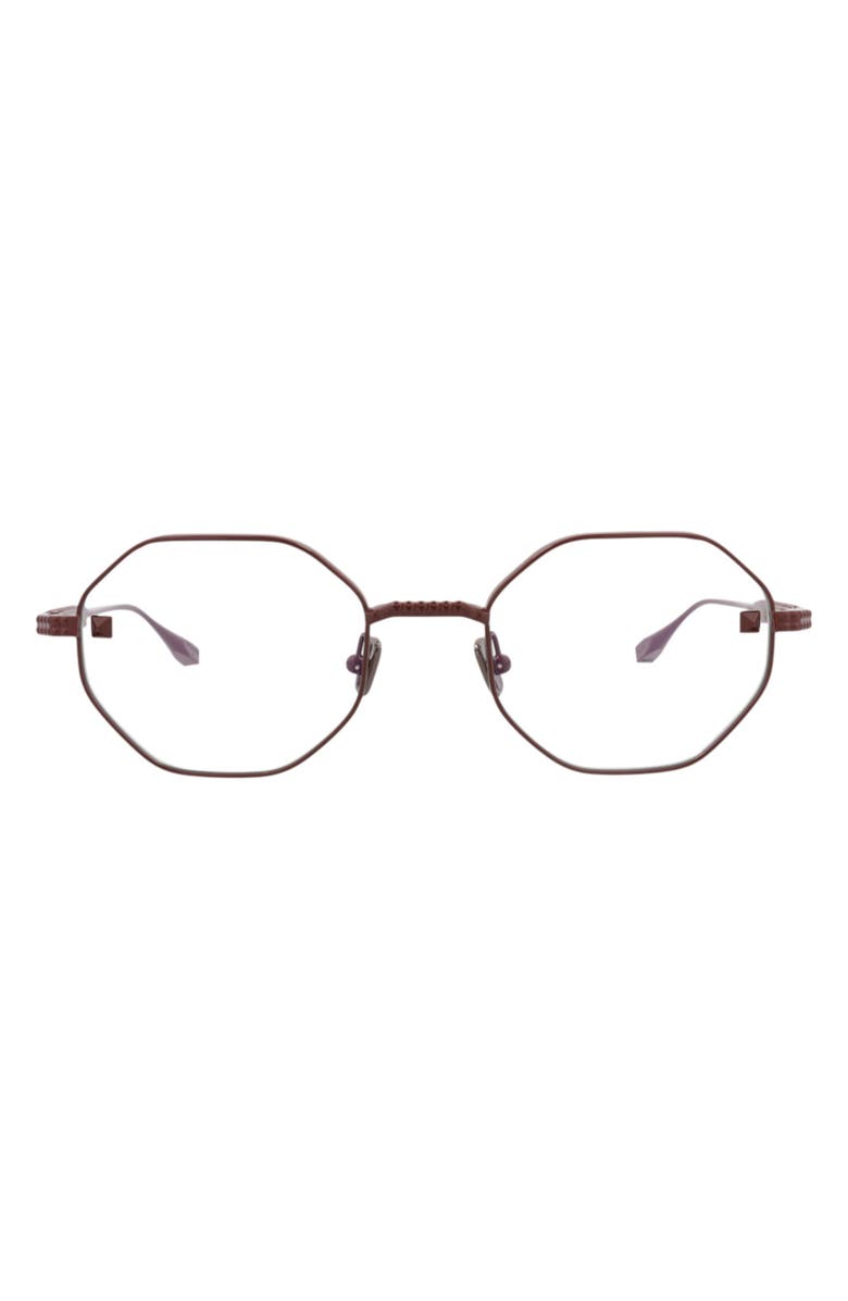 Valentino 52mm Geometric Optical Glasses, Main, color, Bordeaux Transparent
