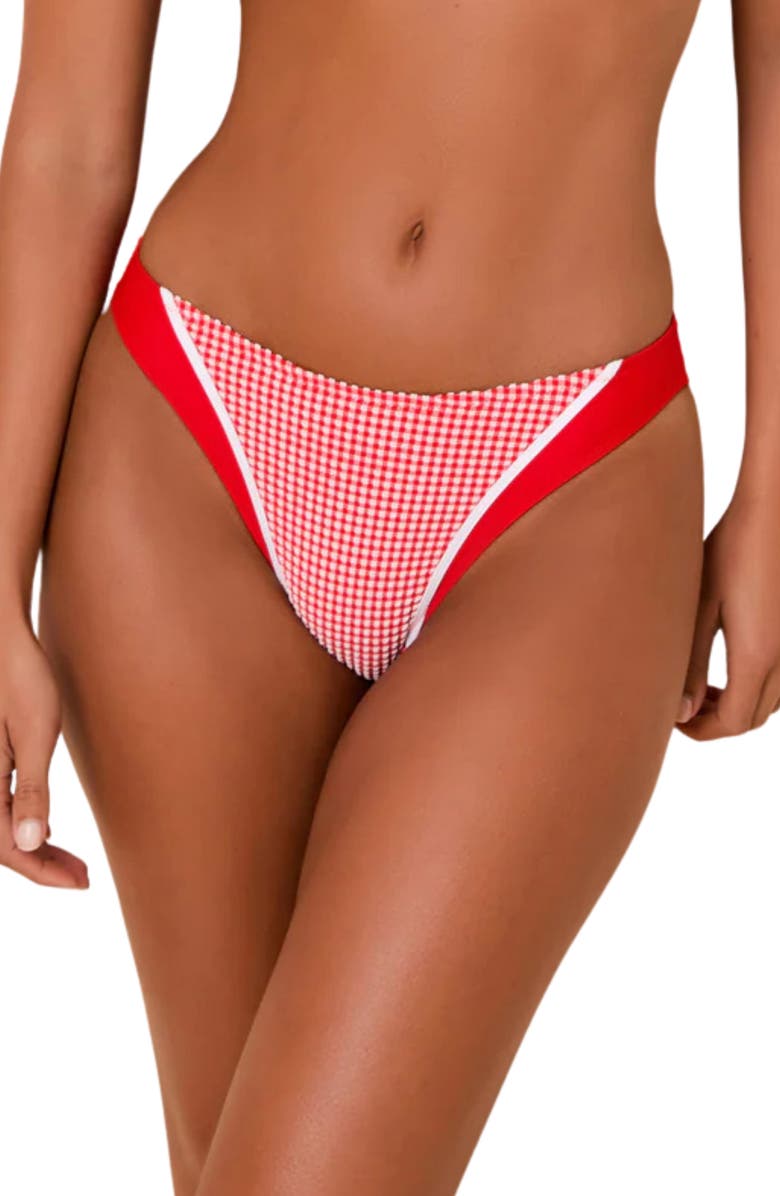 Solid & Striped Liora Print Swim Bottoms, Main, color, Lipstick Red