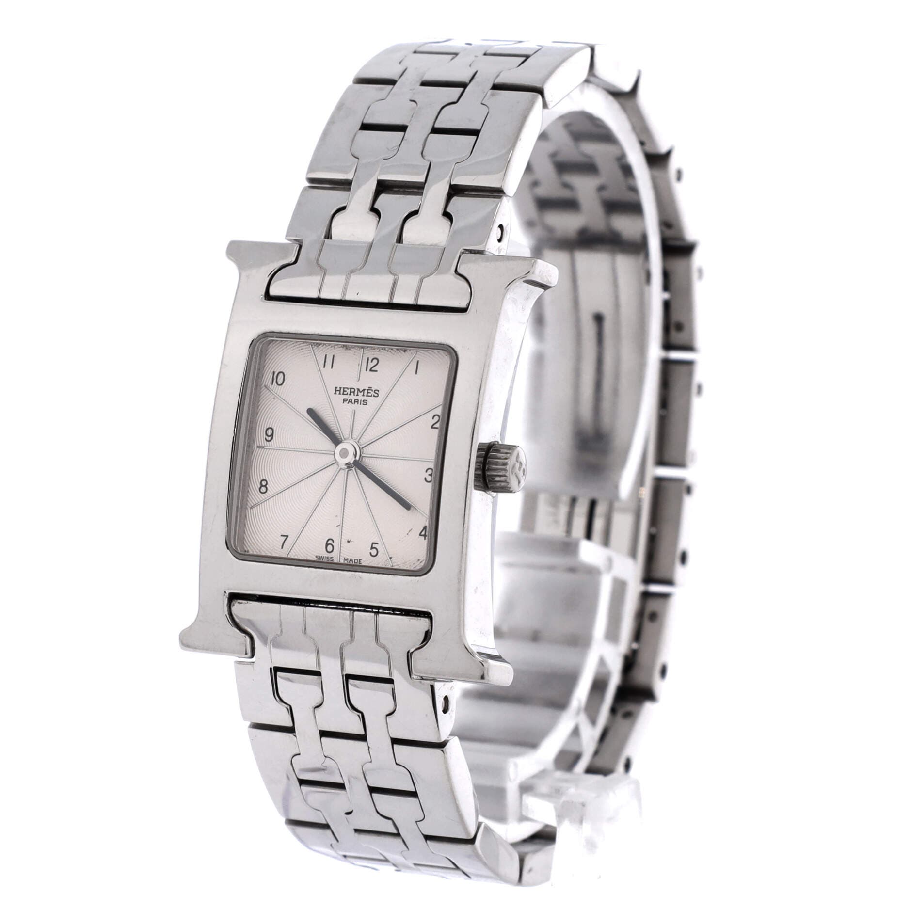 Pre-Owned Hermes Heure H Quartz Watch Stainless Steel 21, Alternate, color, Silver