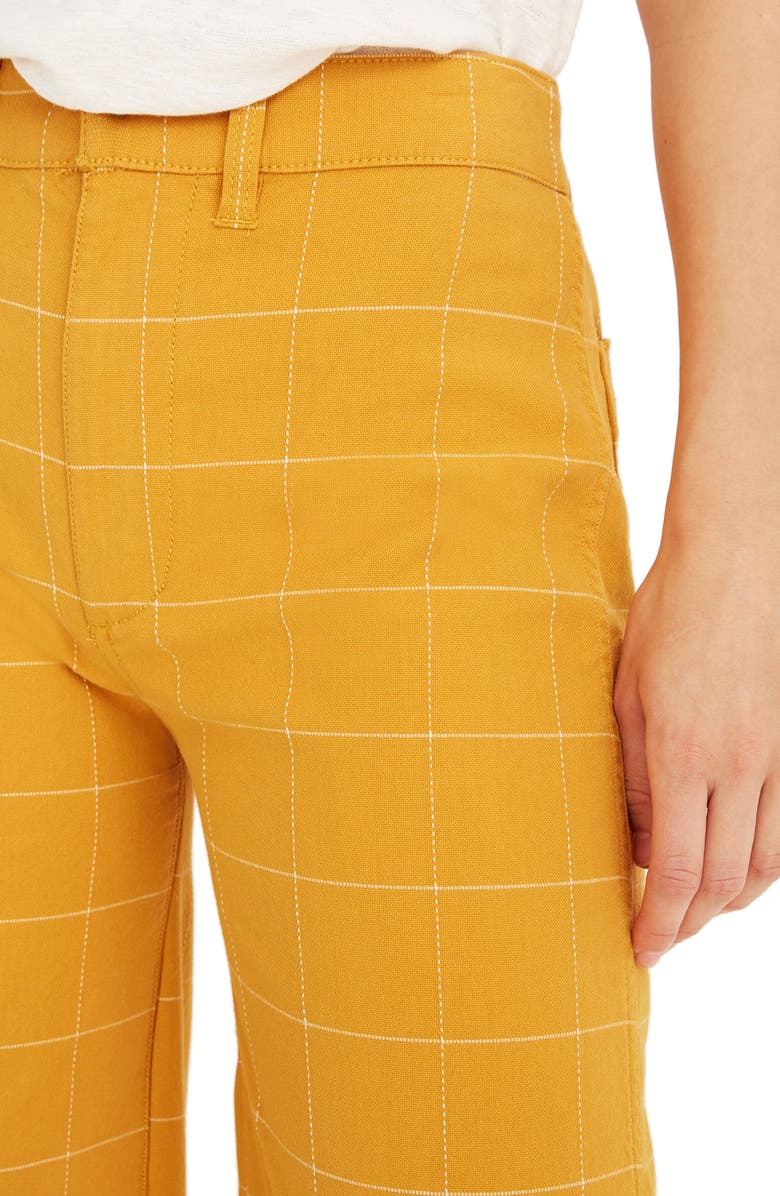 Madewell Emmett Windowpane Crop Wide Leg Pants, Alternate, color,