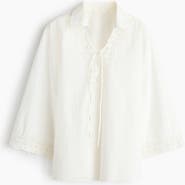 H&M Broderie-anglaise Cotton Popover Shirt