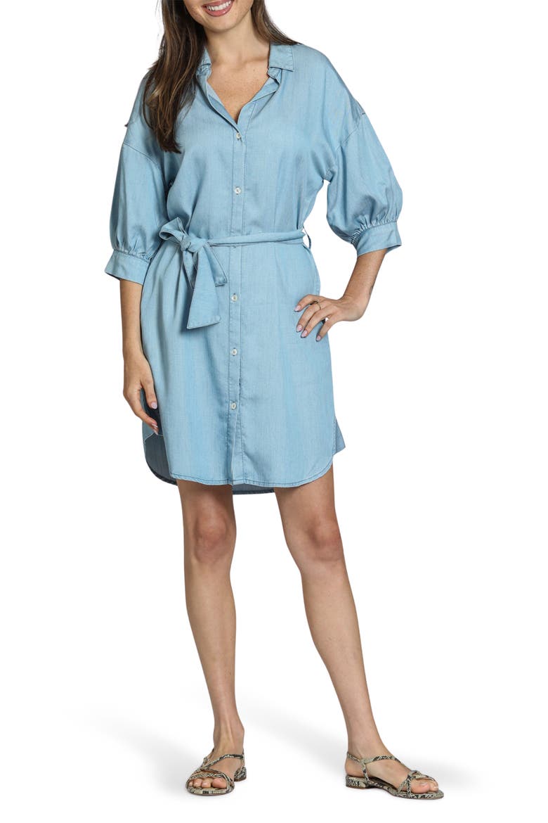 Belted Shirtdress, Main, color, LIGHT INDIGO