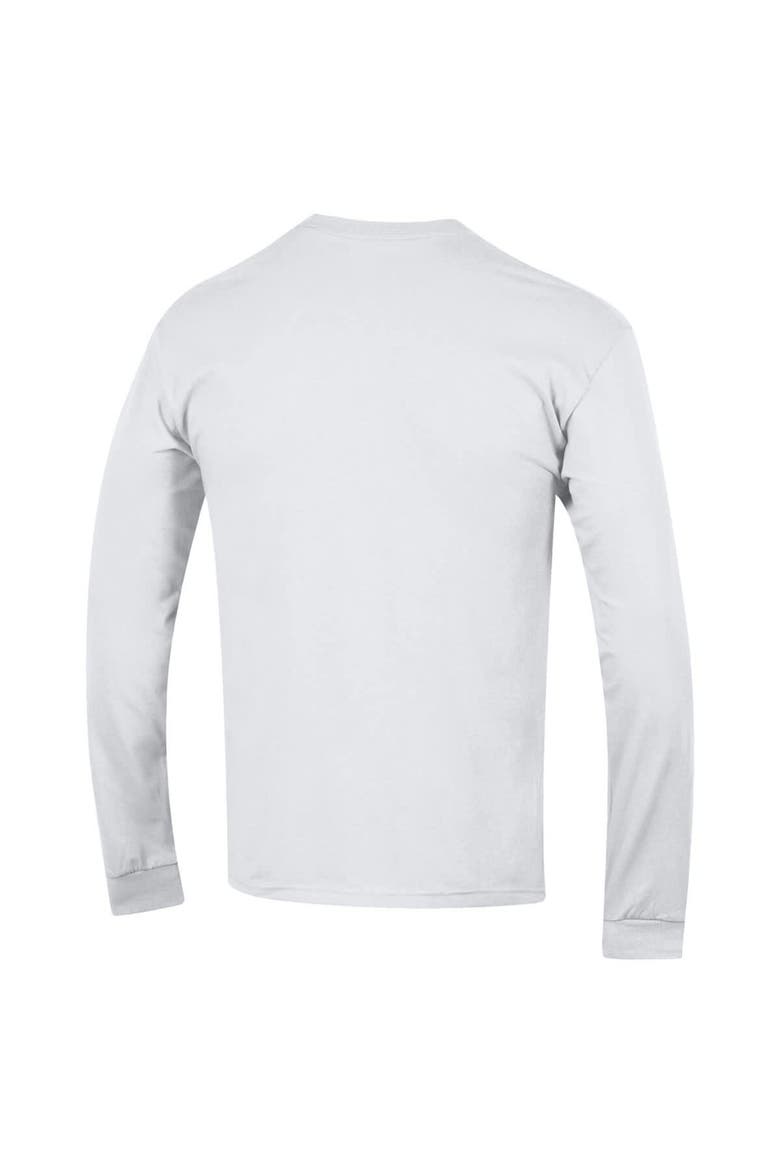 Men's Champion  White Kansas Jayhawks Arch Over Logo 2-Hit Long Sleeve T-Shirt, Alternate, color, White
