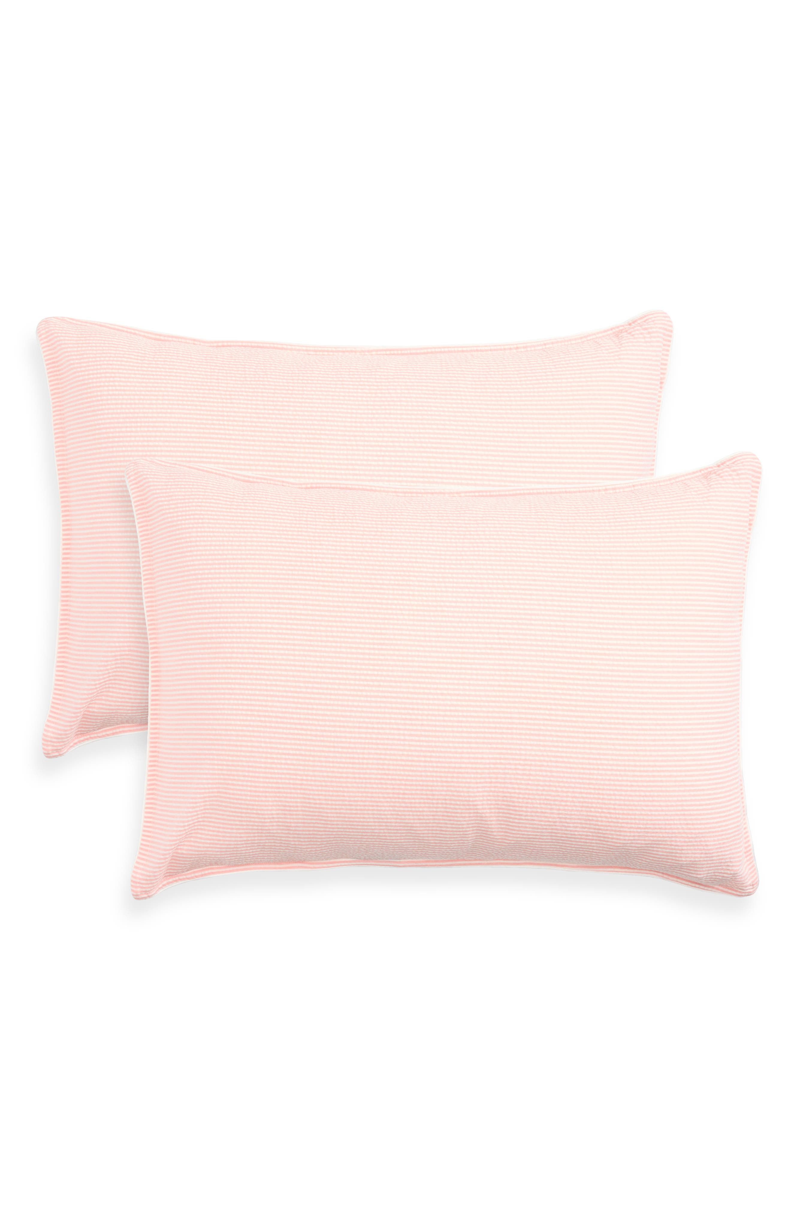 Kassatex Set of 2 Stripe Cotton Seersucker Shams