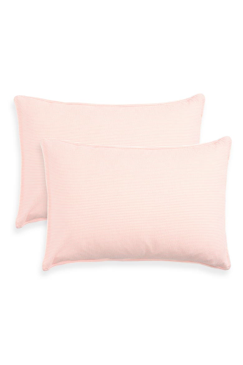 Set of 2 Stripe Cotton Seersucker Shams, Main, color, DUSTY PINK