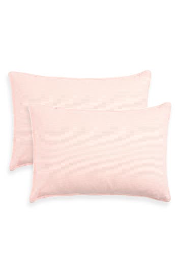 Kassatex Set Of 2 Stripe Cotton Seersucker Shams In Pink