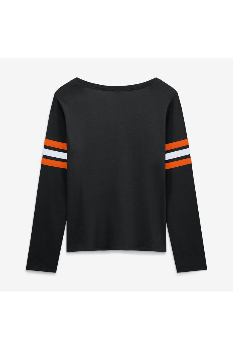 Women's Fanatics  Black Cincinnati Bengals Team First Coverage Scheme Lace-Up Long Sleeve T-Shirt, Alternate, color, Black
