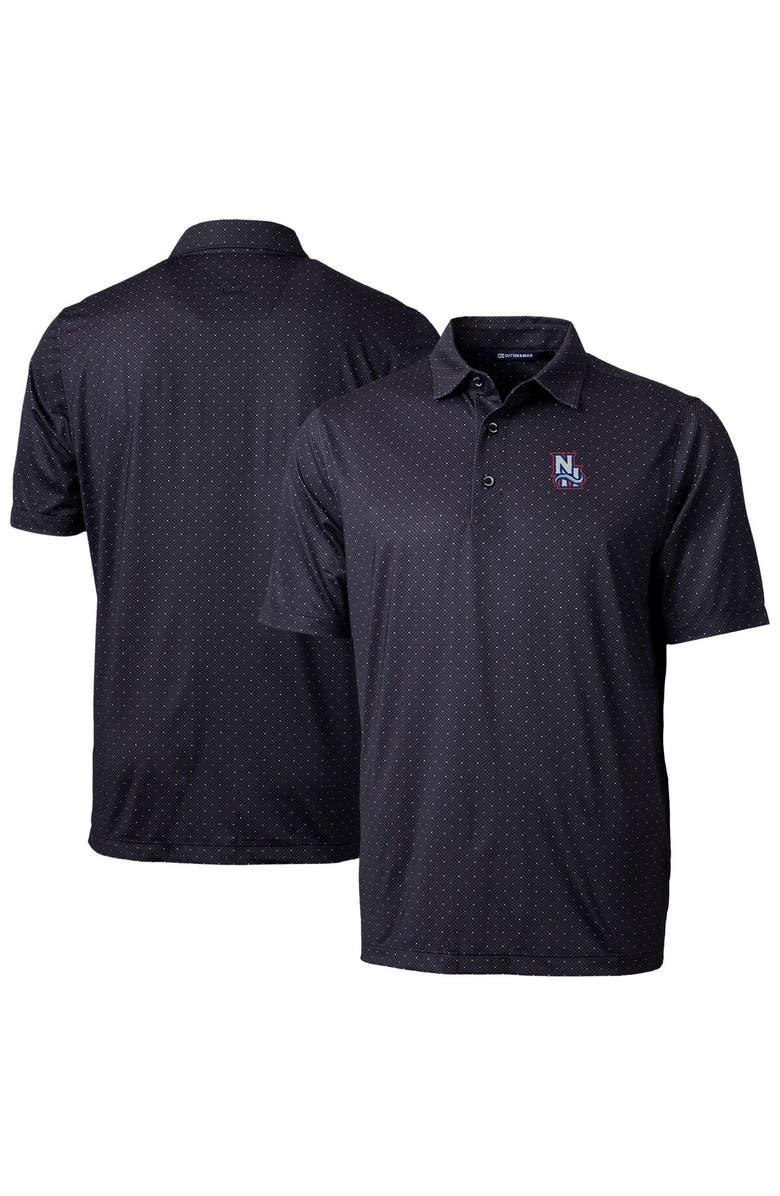 Cutter & Buck Men's Cutter & Buck Black New Hampshire Fisher Cats Pike Double Dot Print Stretch Polo, Main, color,