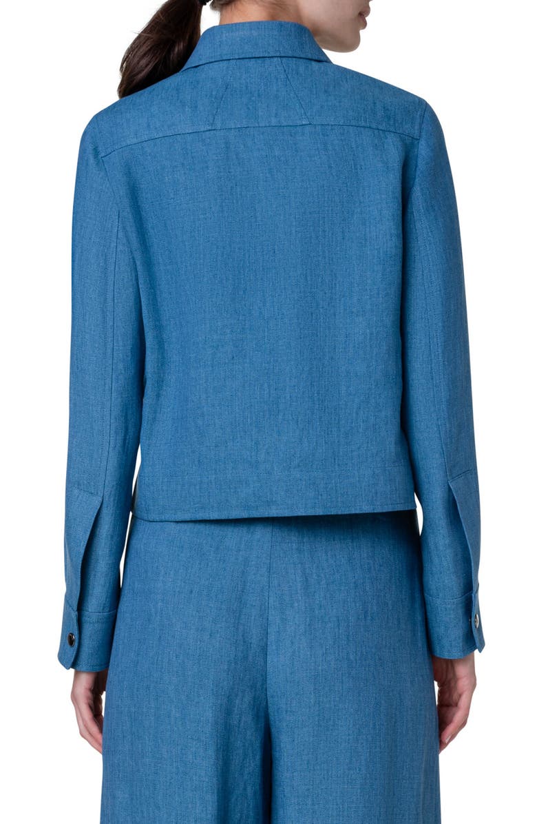 Akris Talitha Crop Linen Shirt Jacket, Alternate, color, 