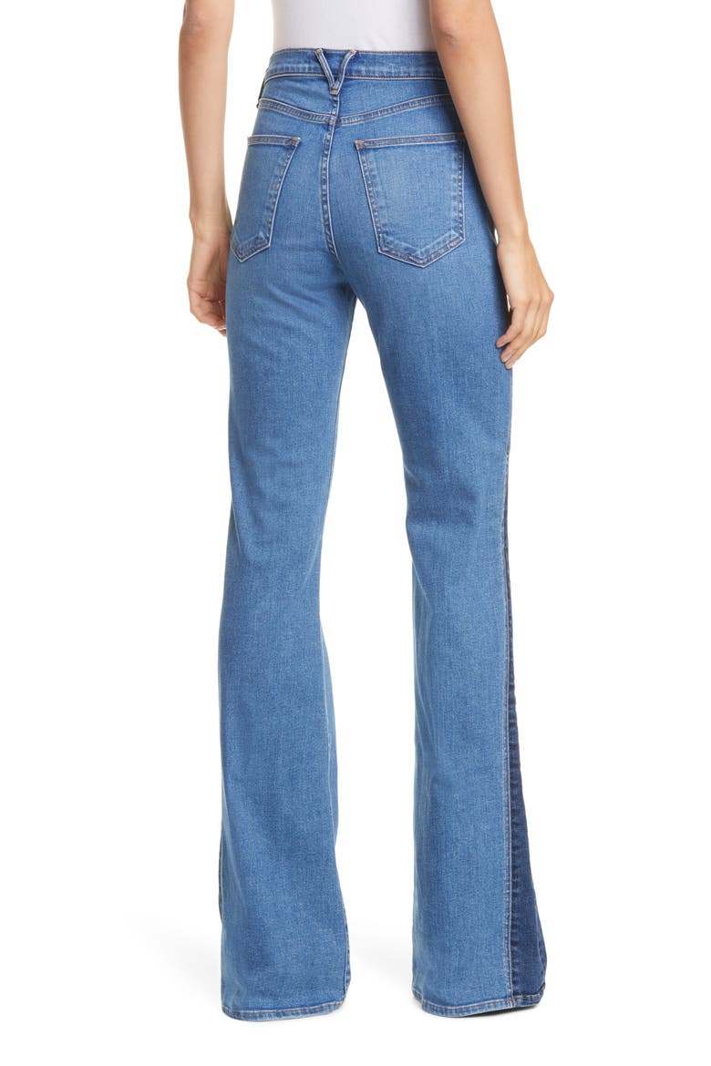 Kiley High Waist Inset Hem Wide Leg Jeans, Alternate, color, TWO TONE