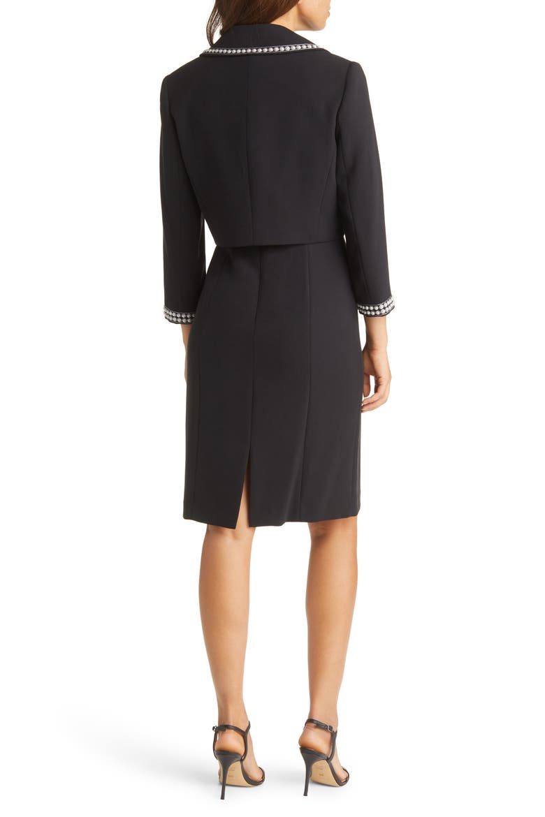 Beaded Jacket & Sheath Dress, Alternate, color, BLACK