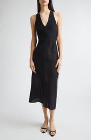 Jason Wu Collection Sleeveless Fringe Knit V-Neck Midi Dress
