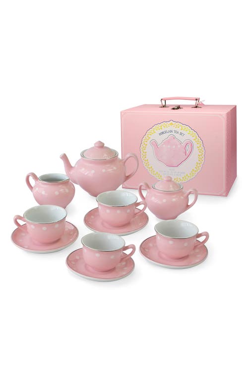 BRIGHT STRIPES Pink Porcelain Tea Set in Multi 