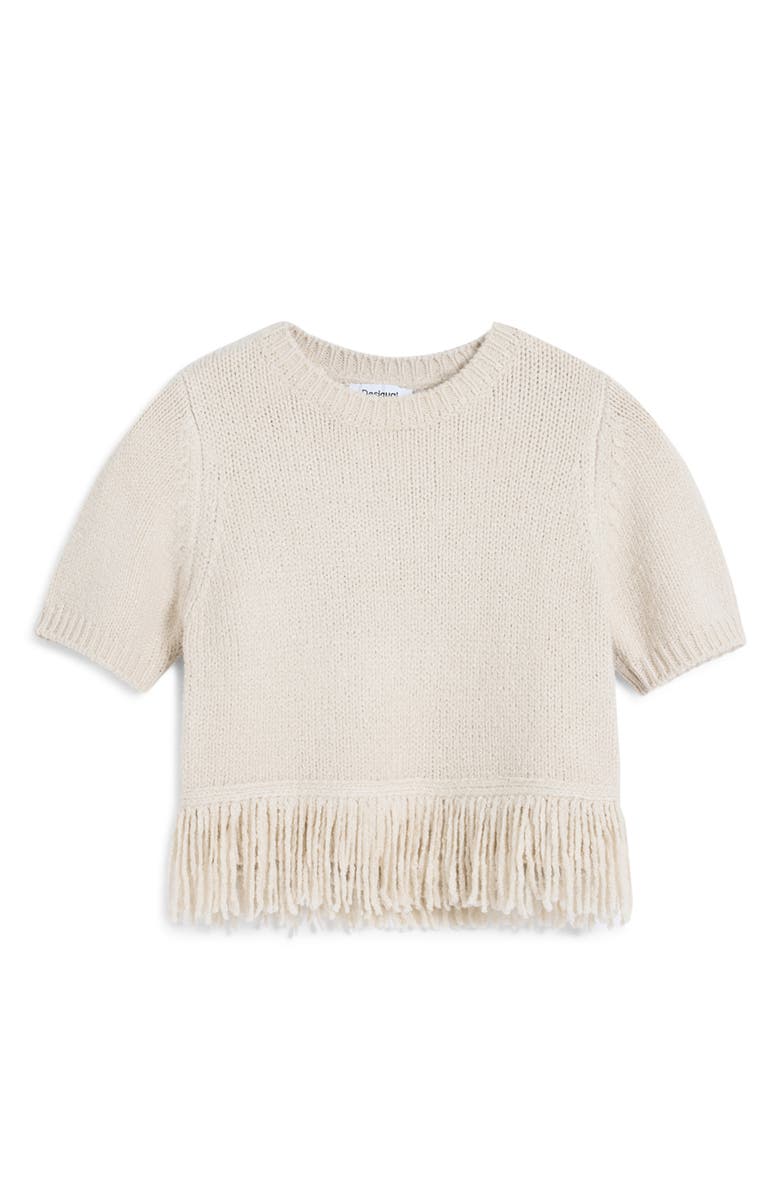 Desigual Fringe Pullover, Alternate, color, Light Beige