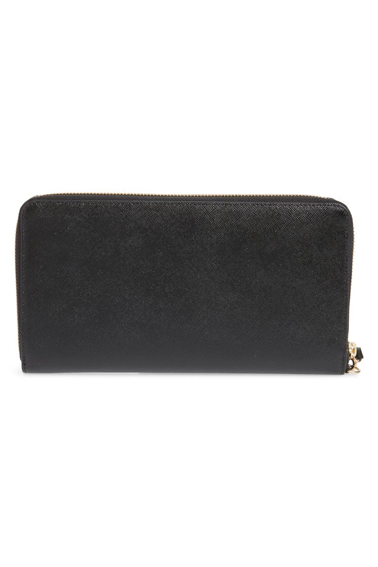 Leather Travel Organizer, Alternate, color, BLACK
