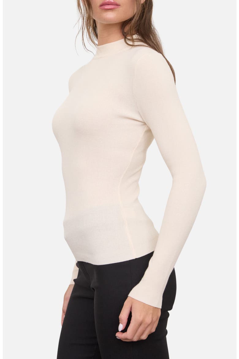 Mock Neck Long Sleeve Sweater Knit Top, Alternate, color, ECRU