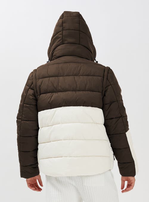 Point Zero Midweight Zip-off Sleeves Puffer In Choco Milk