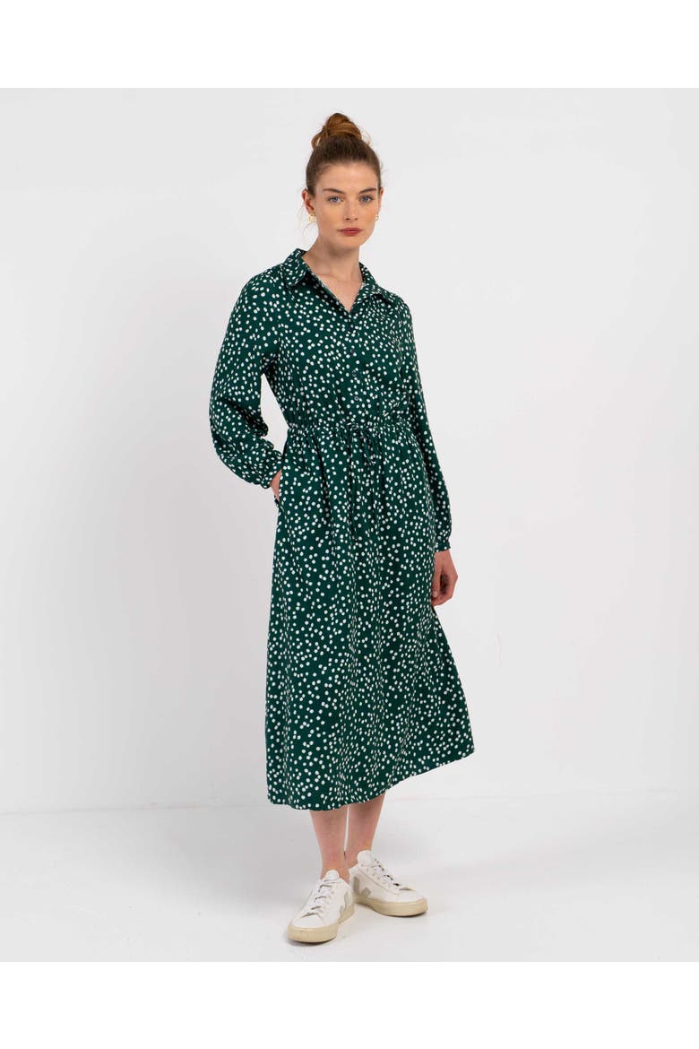 Delilah Shirt Dress, Main, color, Pine Polka Dot
