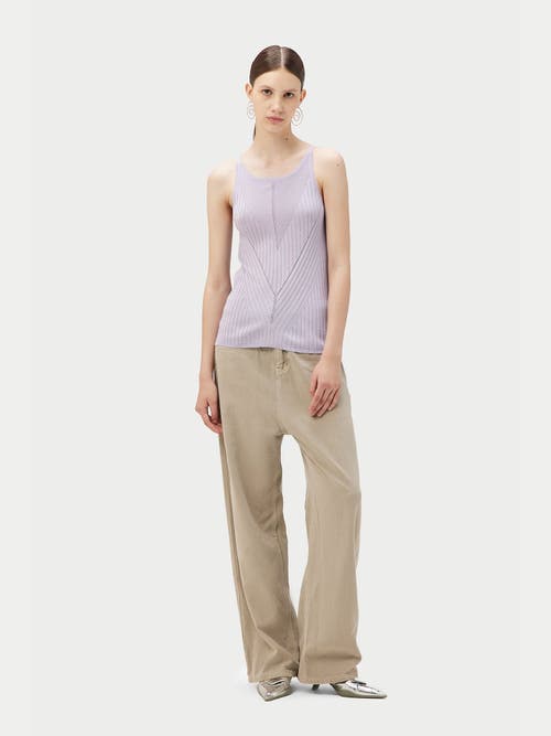 Gobi Mongolian Cashmere Sleeveless Silk Cashmere Top In Purple Heather