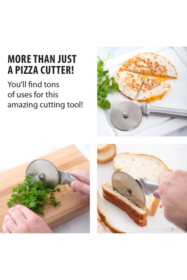 Cutlery Pizza Cutter Stainless Steel Wheel, Alternate, color, Black