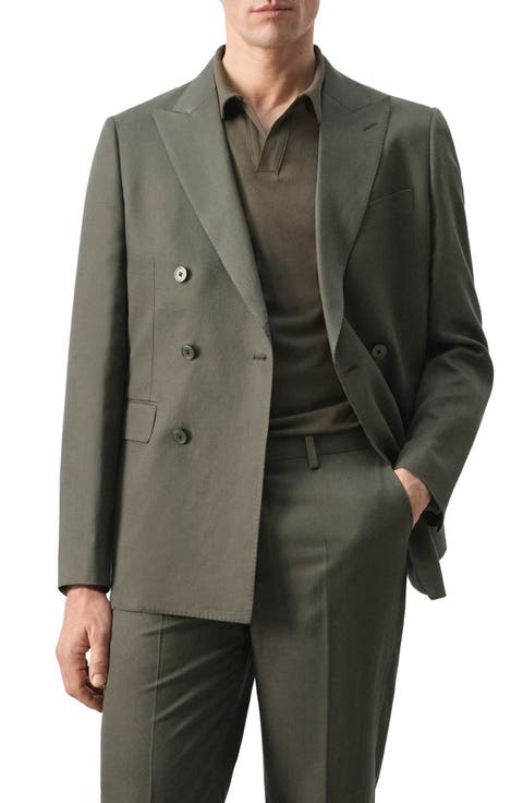 Amalfi Linen Slim Fit Double Breast Blazer