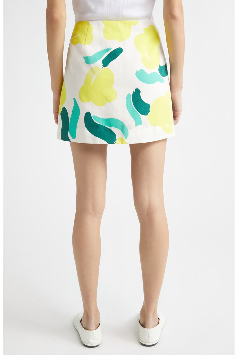 Kokominen Lemmitty Cotton & Linen Skirt, Alternate, color, OFF WHITE YELLOW GREEN