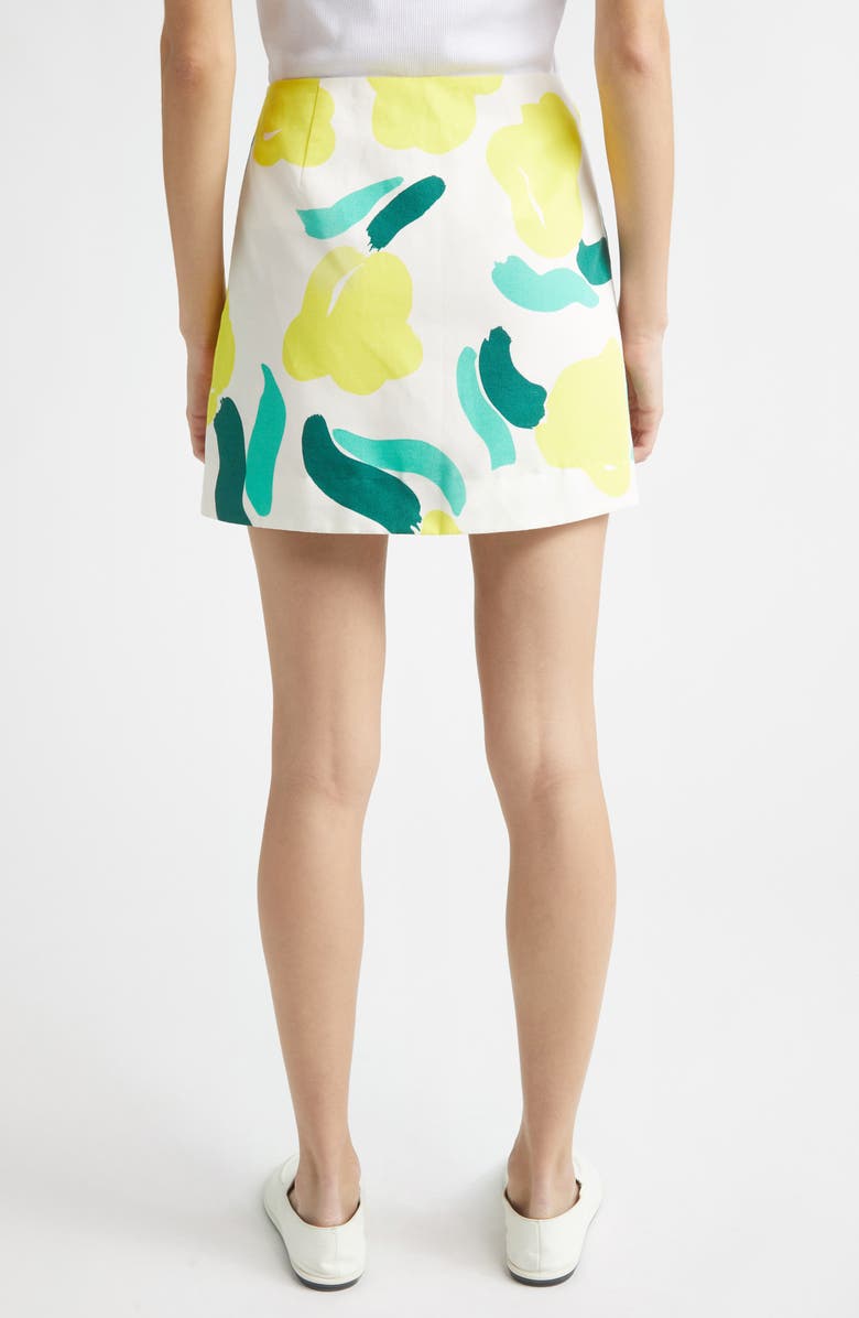 Marimekko Kokominen Lemmitty Cotton & Linen Skirt, Alternate, color, Off White Yellow Green