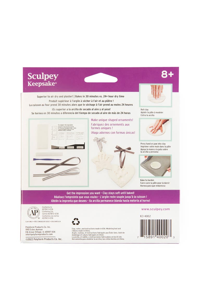 Keepsake Impression Ornament Kit, Alternate, color, White