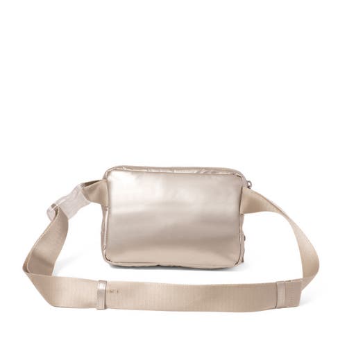 Baggallini Modern Belt Bag Sling In Platinum Ecopuff