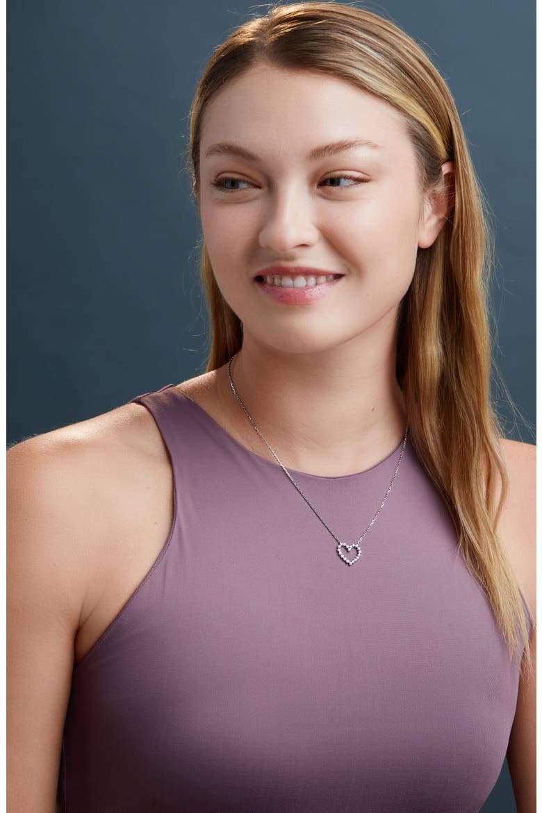 Liora Diamond Heart Pendant Necklace (Nordstrom Exclusive), Alternate, color, 18K WHITE GOLD