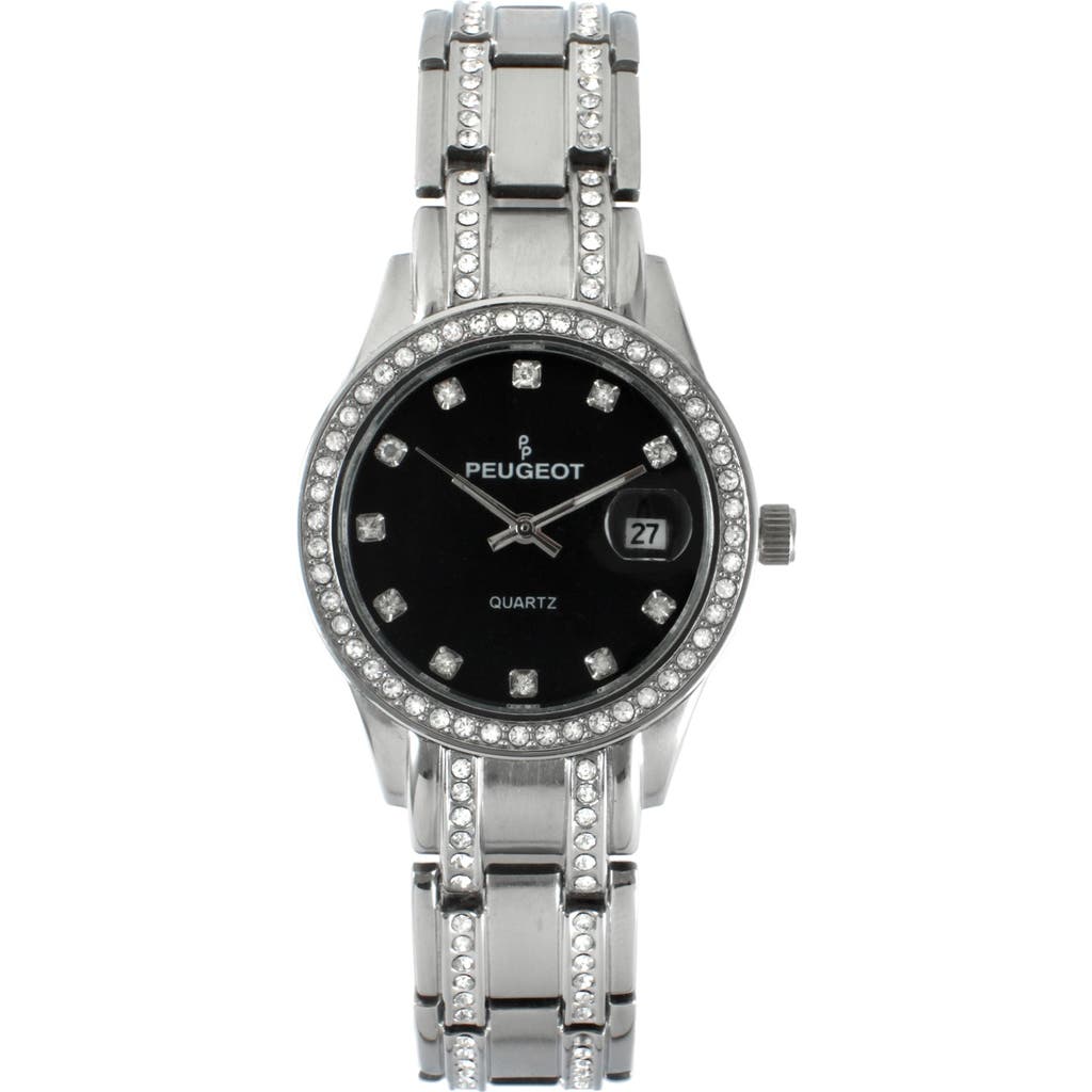 Peugeot Luxury Swarovski Crystal Bracelet Watch- 30MM in Silver at Nordstrom